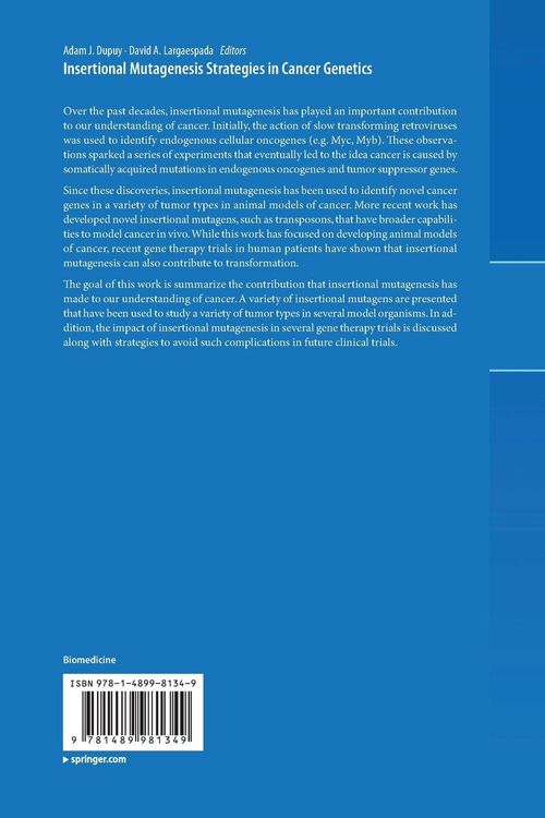 Produktbild: Insertional Mutagenesis Strategies in Cancer Genetics