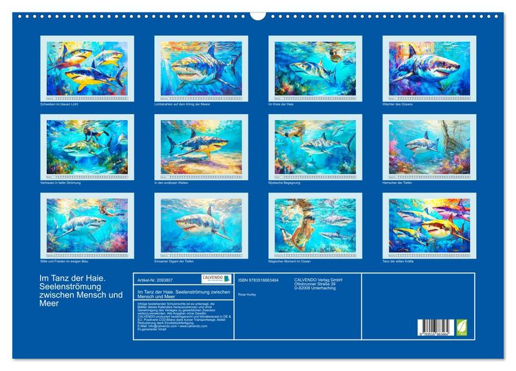 Produktbild: Im Tanz der Haie. Seelenstr&ouml;mung zwischen Mensch und Meer (Wandkalender 2026 DIN A2 quer), CALVENDO Monatskalender