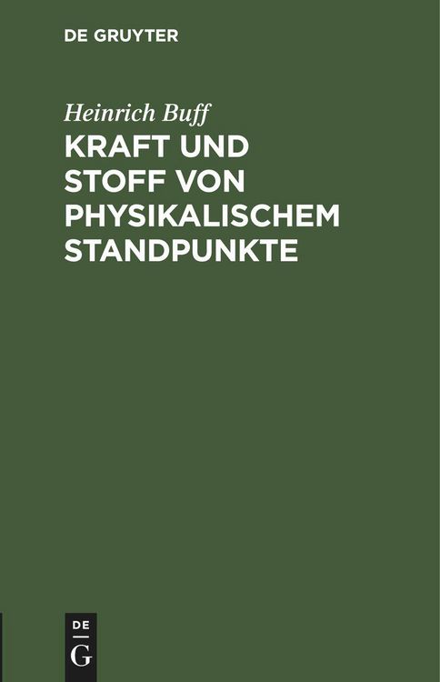 Produktbild: Kraft und Stoff von physikalischem Standpunkte