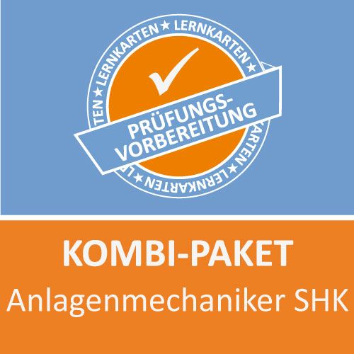 Produktbild: Kombi-Paket Anlagenmechaniker f&uuml;r Sanit&auml;r, Heizungs und Klimatechnik SHK Lernkarten