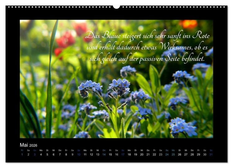 Produktbild: Goethes Blau. Gedanken zur Farbe (Wandkalender 2026 DIN A2 quer), CALVENDO Monatskalender