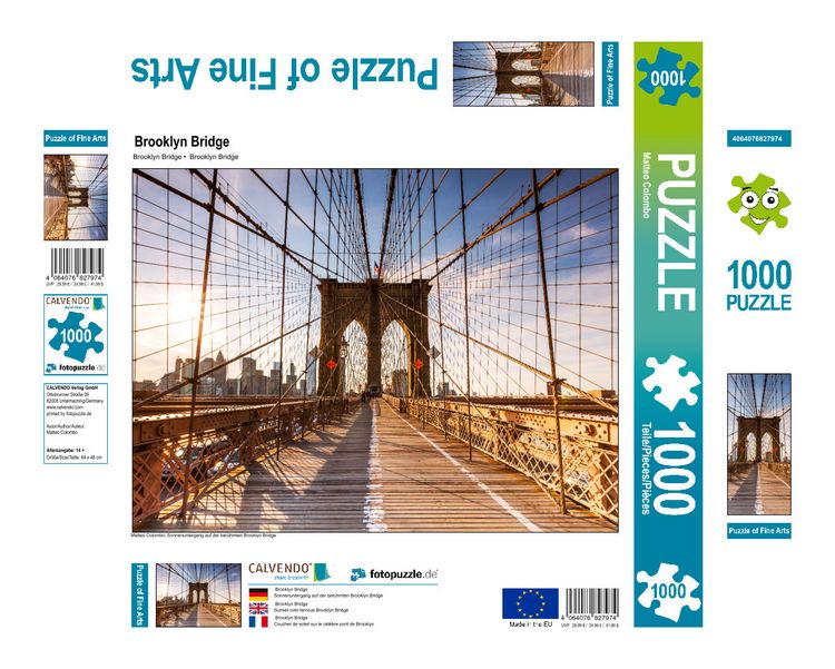Produktbild: CALVENDO Puzzle Brooklyn Bridge | 1000 Teile Lege-Gr&ouml;&szlig;e 64x48cm Foto-Puzzle f&uuml;r gl&uuml;ckliche Stunden