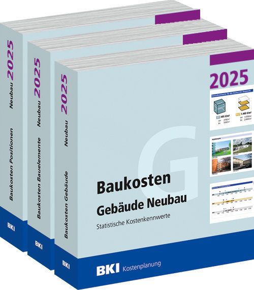 Produktbild: BKI Baukosten Geb&auml;ude + Positionen + Bauelemente Neubau 2025 - Kombi Teil 1-3