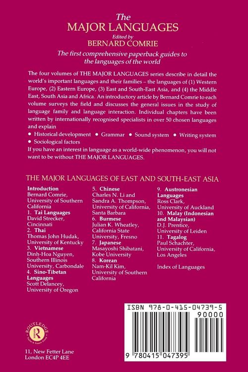 Produktbild: The Major Languages of East and South-East Asia