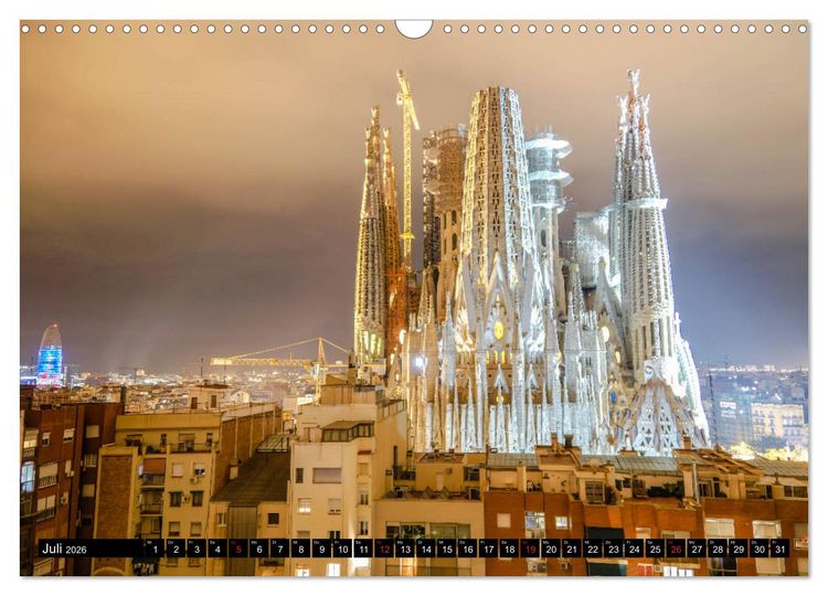 Produktbild: Barcelona - &Uuml;ber den D&auml;chern Kataloniens (Wandkalender 2026 DIN A3 quer), CALVENDO Monatskalender