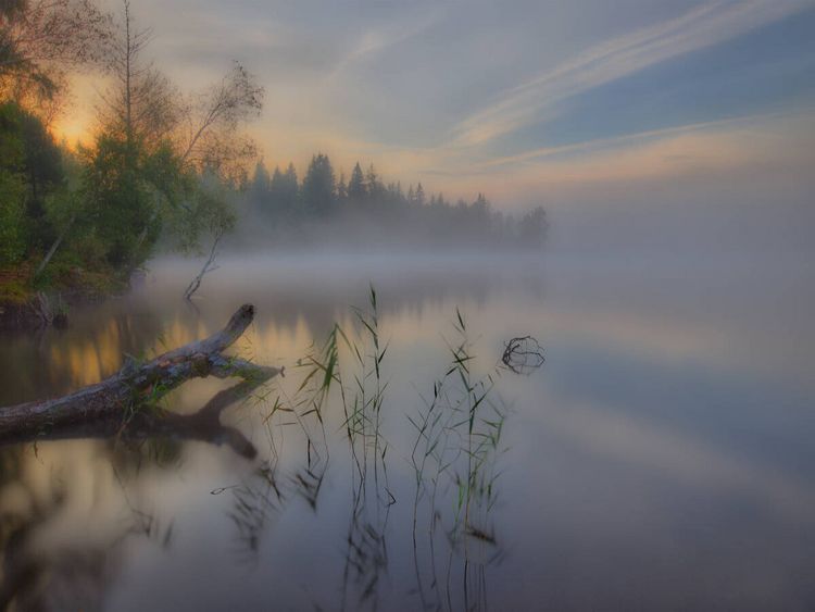 Produktbild: CALVENDO Puzzle Nebliger Morgen am Kirchsee | 1000 Teile Lege-Gr&ouml;&szlig;e 64 &times; 48 cm Foto-Puzzle f&uuml;r gl&uuml;ckliche Stunden