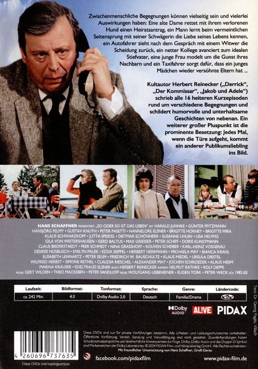 Produktbild: So oder so ist das Leben / 16 heitere Kurzgeschichten von Kultautor Herbert Reinecker mit absoluter Starbesetzung (Pidax Serien-Klassiker) [2 DVDs]