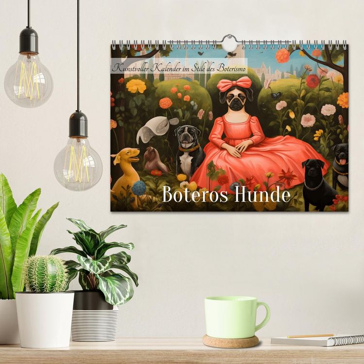 Produktbild: Boteros Hunde - Kunstvoller Kalender im Stile des Boterismo (Wandkalender 2026 DIN A4 quer), CALVENDO Monatskalender