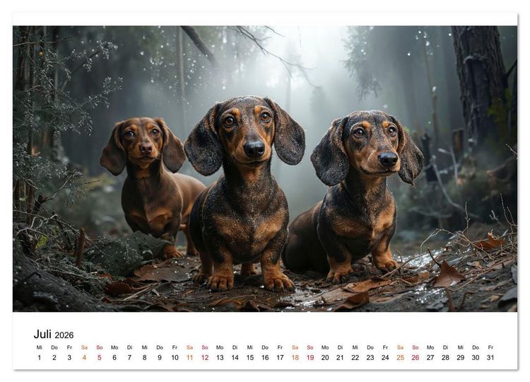 Produktbild: Dackel - ein Blick gen&uuml;gt (hochwertiger Premium Wandkalender 2026 DIN A2 quer), Kunstdruck in Hochglanz