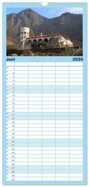 Produktbild: Familienplaner 2026 - Fuerteventura mit 5 Spalten (Wandkalender, 21 x 45 cm) CALVENDO