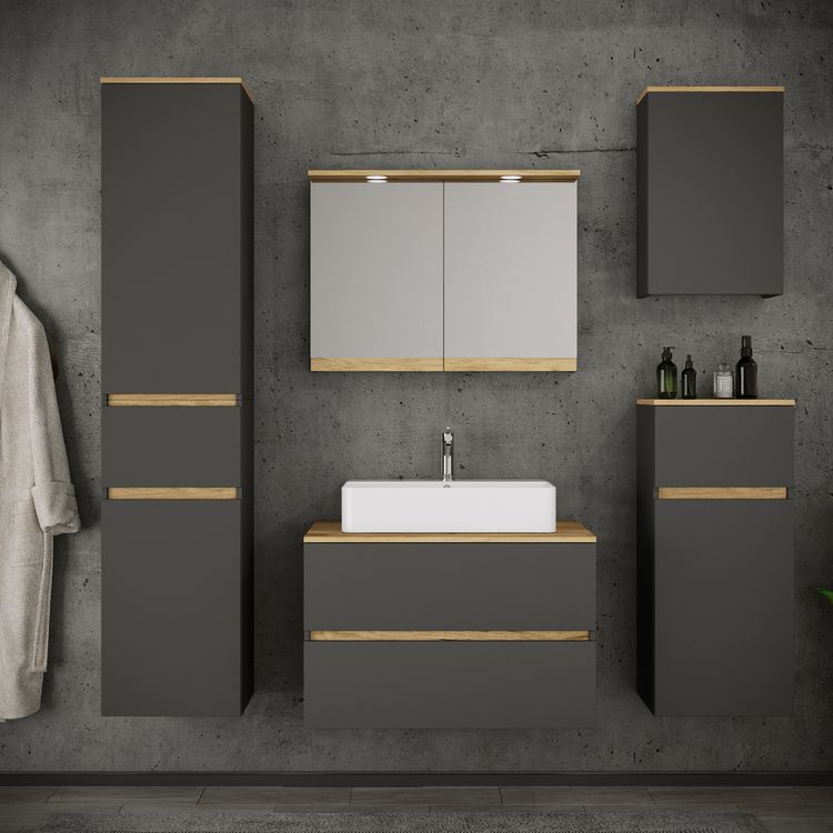 Produktbild: 3 tlg. Badm&ouml;bel-Set mit Waschbecken Cosila-A 80 cm