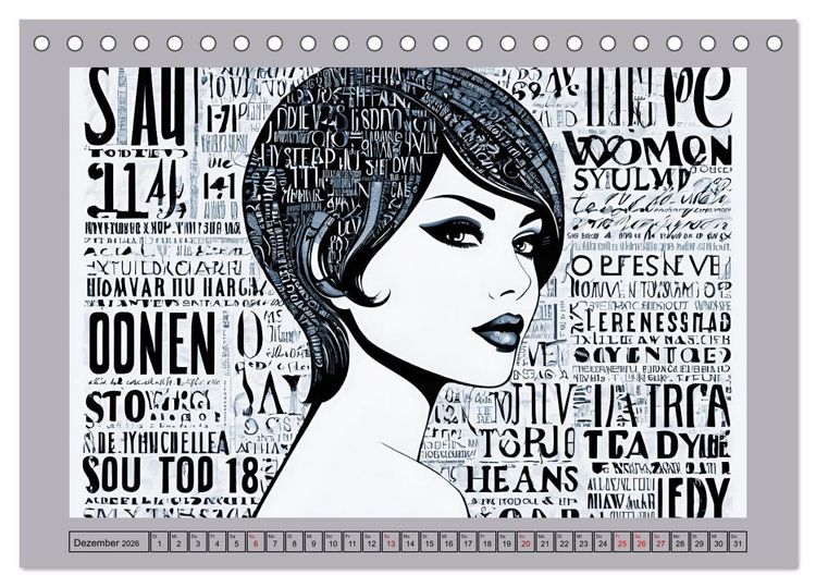 Produktbild: Frauenbilder im Wandel der Zeiten (Tischkalender 2026 DIN A5 quer), CALVENDO Monatskalender