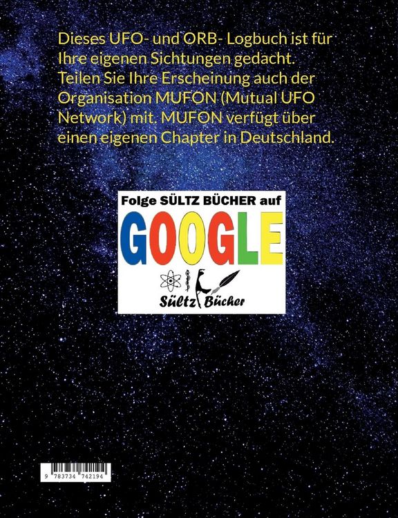 Produktbild: UFO & ORB SICHTUNG - Logbuch f&uuml;r Paranormale Aktivit&auml;ten/Ph&auml;nomene