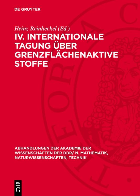 Produktbild: IV. Internationale Tagung &uuml;ber Grenzfl&auml;chenaktive Stoffe