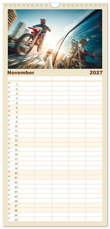 Produktbild: Familienplaner 2027 - MX - Motocross - Impressionen mit 5 Spalten (Wandkalender, 21 x 45 cm) CALVENDO