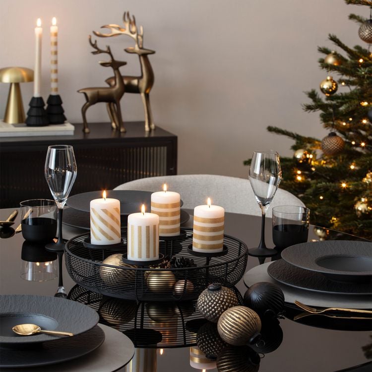 Villeroy & Boch Christmas Chic Stumpenkerzen weiß/gold, 4-teilig kaufen