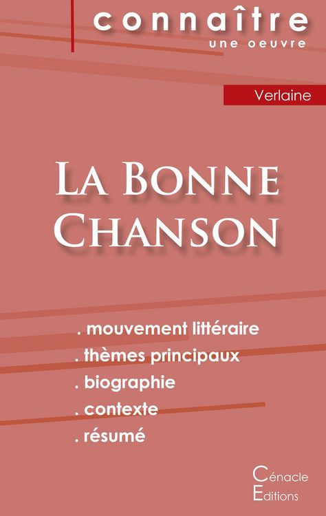 Produktbild: Fiche de lecture La Bonne Chanson de Verlaine (Analyse litt&eacute;raire de r&eacute;f&eacute;rence et r&eacute;sum&eacute; complet)