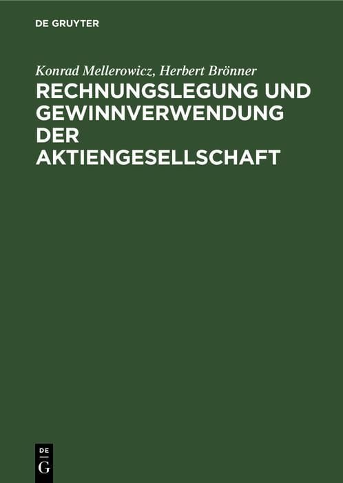 Produktbild: Rechnungslegung und Gewinnverwendung der Aktiengesellschaft