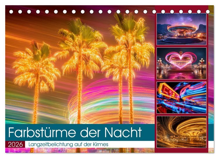 Produktbild: Farbst&uuml;rme der Nacht (Tischkalender 2026 DIN A5 quer), CALVENDO Monatskalender