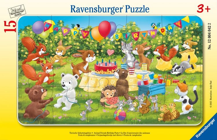 Produktbild: Kinderpuzzle 15 Teile - Tierische Geburtstagsfeier