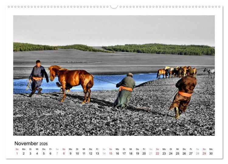 Produktbild: Mongolei &ndash; Mit anderen Augen (hochwertiger Premium Wandkalender 2026 DIN A2 quer), Kunstdruck in Hochglanz