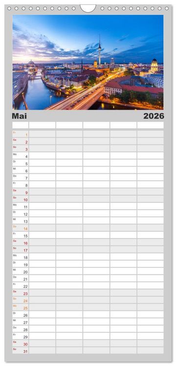 Produktbild: Familienplaner 2026 - SOMMER IN BERLIN mit 5 Spalten (Wandkalender, 21 x 45 cm) CALVENDO