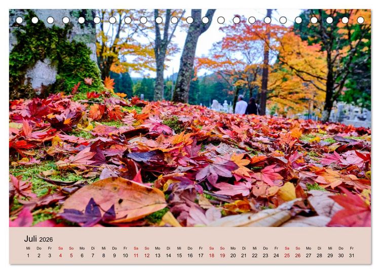 Produktbild: Japan im Herbst (Tischkalender 2026 DIN A5 quer), CALVENDO Monatskalender