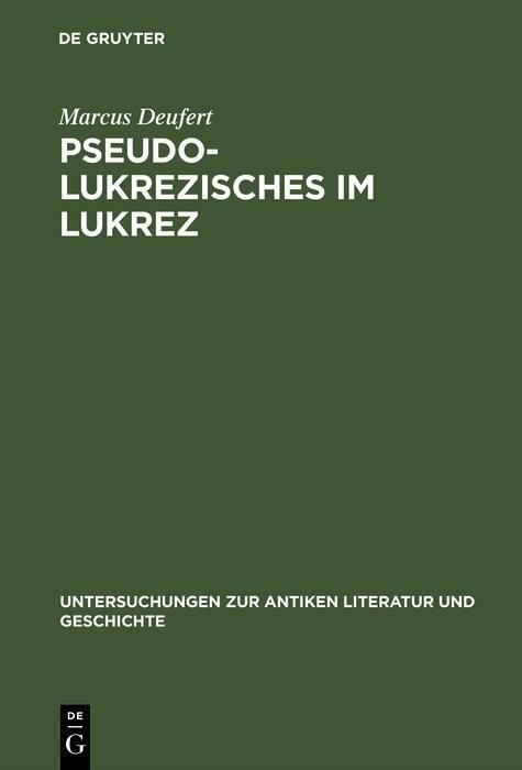 Produktbild: Pseudo-Lukrezisches im Lukrez