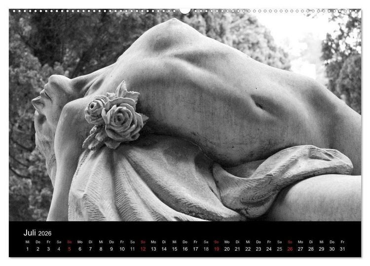 Produktbild: Lebende Steine - Skulpturen auf dem Friedhof Staglieno (hochwertiger Premium Wandkalender 2026 DIN A2 quer), Kunstdruck in Hochglanz