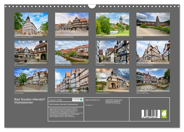 Produktbild: Bad Sooden-Allendorf Impressionen (Wandkalender 2026 DIN A3 quer), CALVENDO Monatskalender