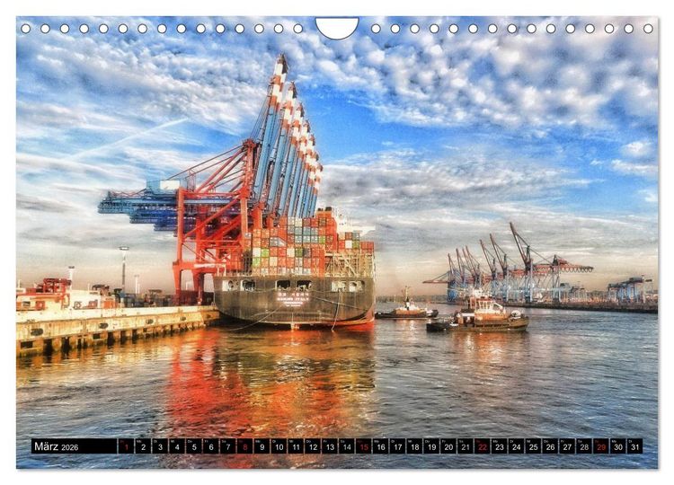 Produktbild: Faszination Hafen - Hamburg (Wandkalender 2026 DIN A4 quer), CALVENDO Monatskalender