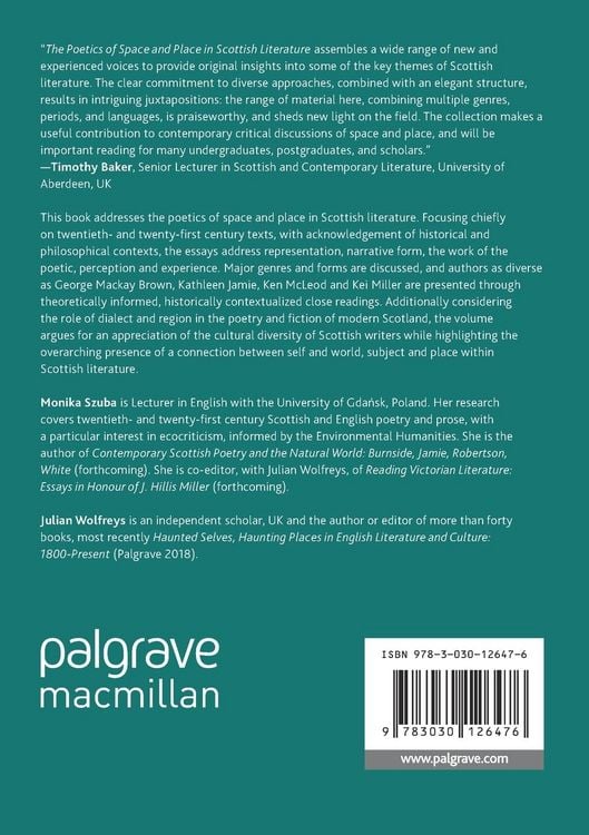 Produktbild: The Poetics of Space and Place in Scottish Literature