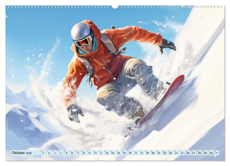 Produktbild: Snowboarder in Aktion (Wandkalender 2026 DIN A2 quer), CALVENDO Monatskalender