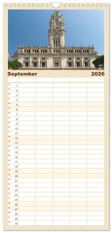 Produktbild: Familienplaner 2026 - Bom Dia Sch&ouml;nes Porto mit 5 Spalten (Wandkalender, 21 x 45 cm) CALVENDO
