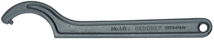 Produktbild: Hakenschl&uuml;ssel mit Zapfen 6337390 f&uuml;r Muttern-&Oslash; 80 - 90 mm L&auml;nge 280 mm Zapfengr&ouml;&szlig;e 6,0 mm Ausf&uuml;hrung mit Zapfen