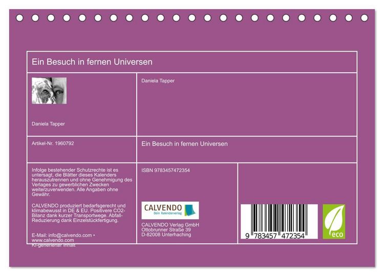 Produktbild: Ein Besuch in fernen Universen (Tischkalender 2026 DIN A5 quer), CALVENDO Monatskalender