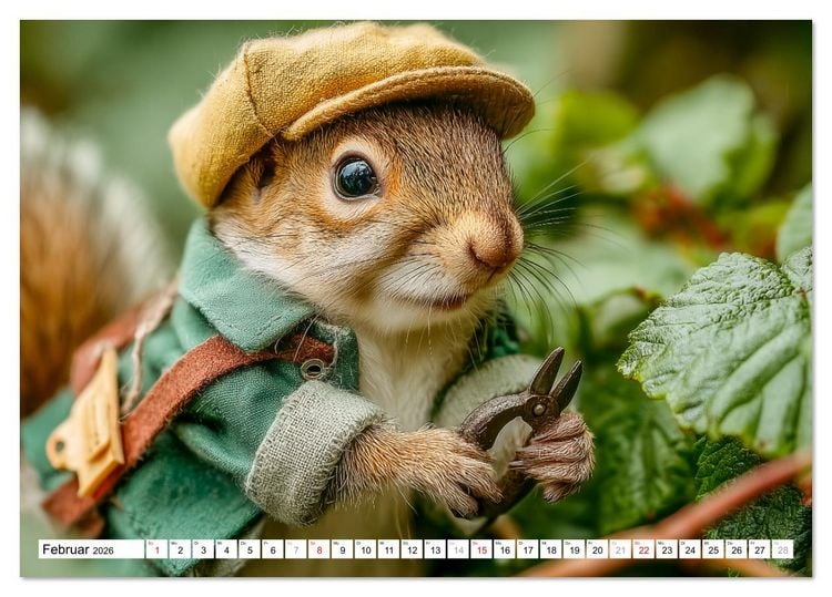 Produktbild: Eichh&ouml;rnchen - Die lustigen Tiere und ihre Berufe im Wald (Tischkalender 2026 DIN A5 quer), CALVENDO Monatskalender