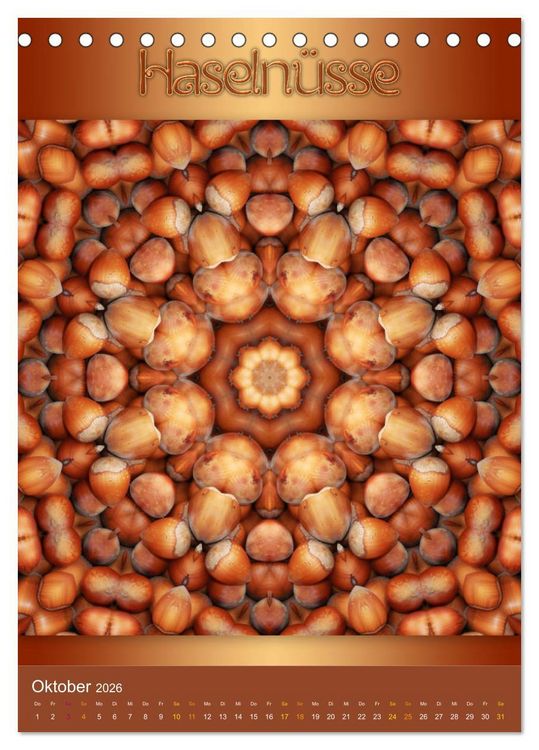 Produktbild: Kulinarische Mandalas (Tischkalender 2026 DIN A5 hoch), CALVENDO Monatskalender