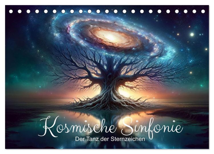 Produktbild: Kosmische Sinfonie: Der Tanz der Sternzeichen (Tischkalender 2026 DIN A5 quer), CALVENDO Monatskalender