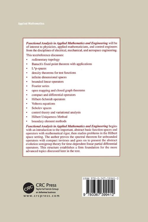 Produktbild: Functional Analysis in Applied Mathematics and Engineering