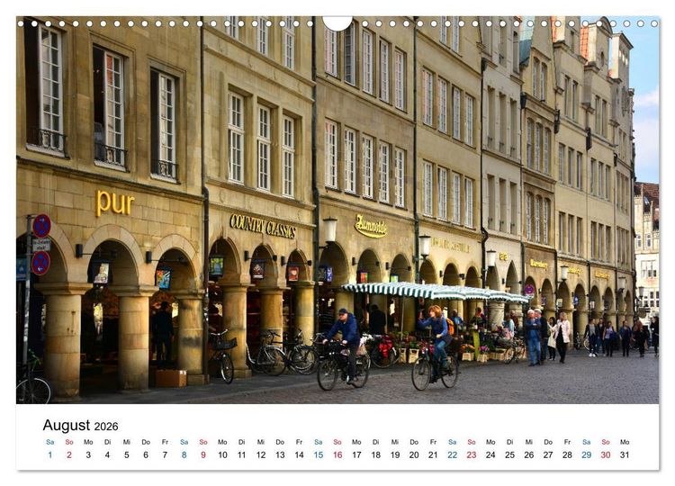 Produktbild: M&uuml;nster - die liebenswerte Fahrradstadt (Wandkalender 2026 DIN A3 quer), CALVENDO Monatskalender
