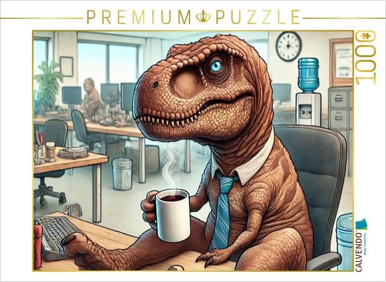 Produktbild: CALVENDO Puzzle Dino im B&uuml;ro | 1000 Teile Lege-Gr&ouml;&szlig;e 64x48cm Foto-Puzzle f&uuml;r gl&uuml;ckliche Stunden