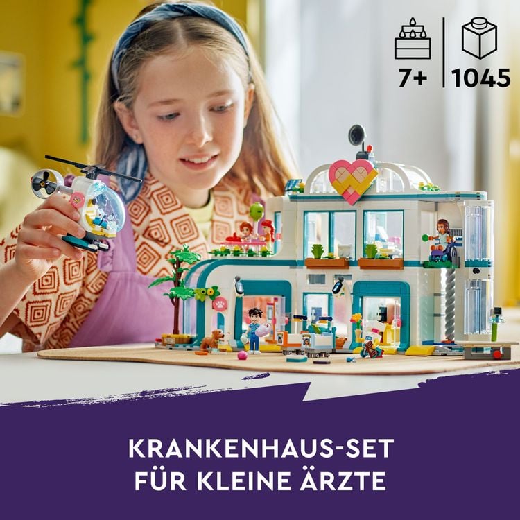 Produktbild: LEGO Friends 42621 Heartlake City Krankenhaus, Set mit Spielzeug-Hubschrauber