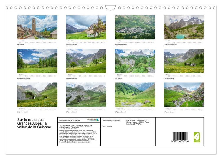 Produktbild: Sur la route des Grandes Alpes, la vall&eacute;e de la Guisane (Calendrier mural 2026 DIN A3 vertical), CALVENDO calendrier mensuel