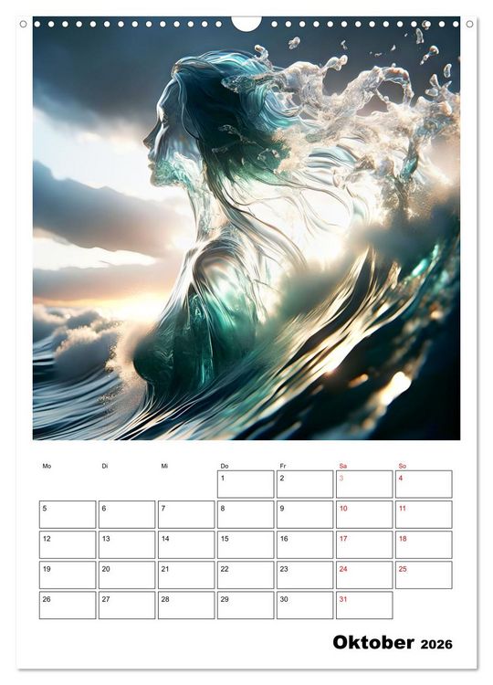 Produktbild: Wellen Illusionen (Wandkalender 2026 DIN A3 hoch), CALVENDO Monatskalender