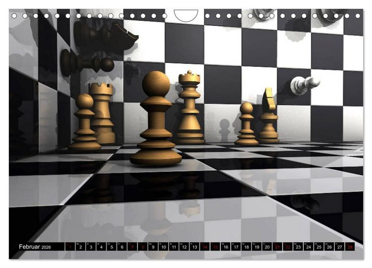 Produktbild: SCHACH - Spiel der K&ouml;nige (Wandkalender 2026 DIN A4 quer), CALVENDO Monatskalender
