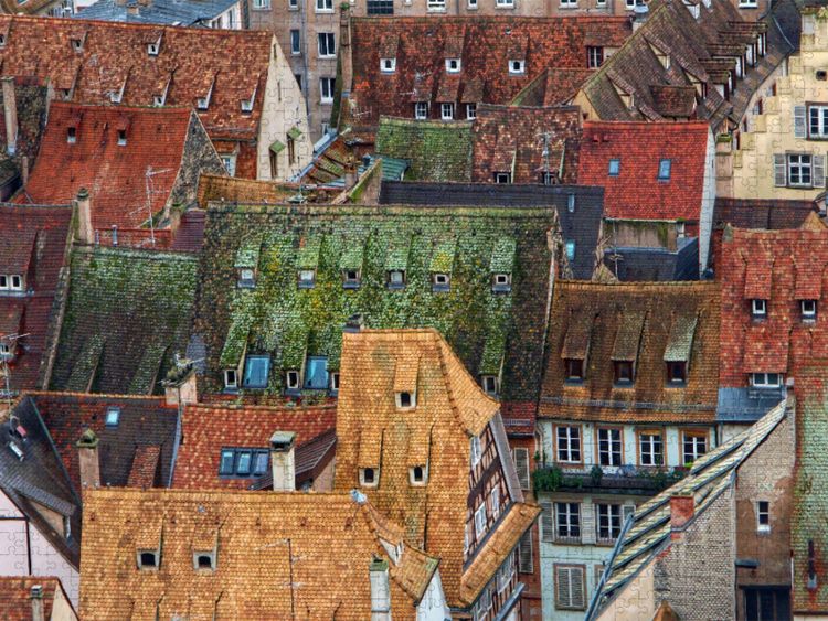 Produktbild: CALVENDO Puzzle &Uuml;ber den D&auml;chern von Stra&szlig;burg | 1000 Teile Lege-Gr&ouml;&szlig;e 64x48cm Foto-Puzzle f&uuml;r gl&uuml;ckliche Stunden