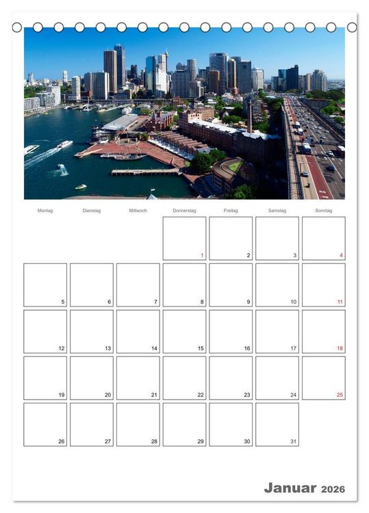 Produktbild: SYDNEY Terminplaner (Tischkalender 2026 DIN A5 hoch), CALVENDO Monatskalender
