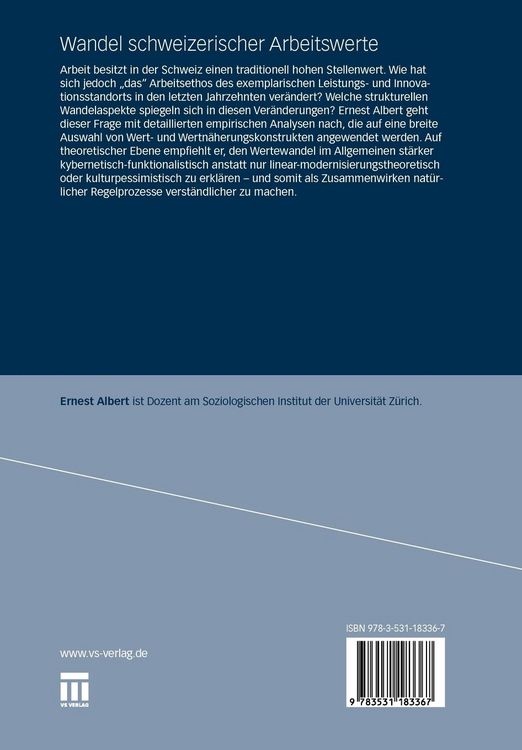 Produktbild: Wandel schweizerischer Arbeitswerte