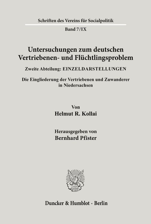Produktbild: Untersuchungen zum deutschen Vertriebenen- und Fl&uuml;chtlingsproblem.